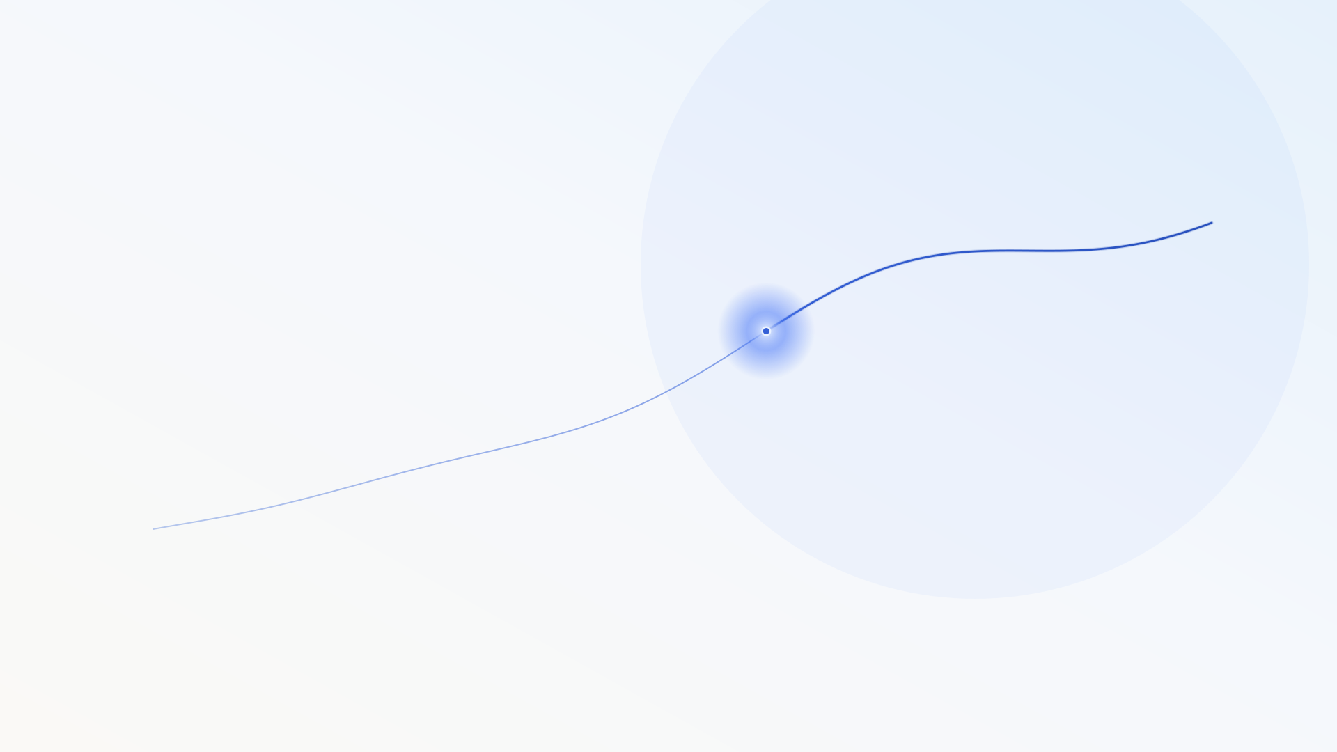 A single line reaching a marked point, then continuing on past it unmarked — visual metaphor for a goal reached, and the identity that either continues afterward or doesn't.
